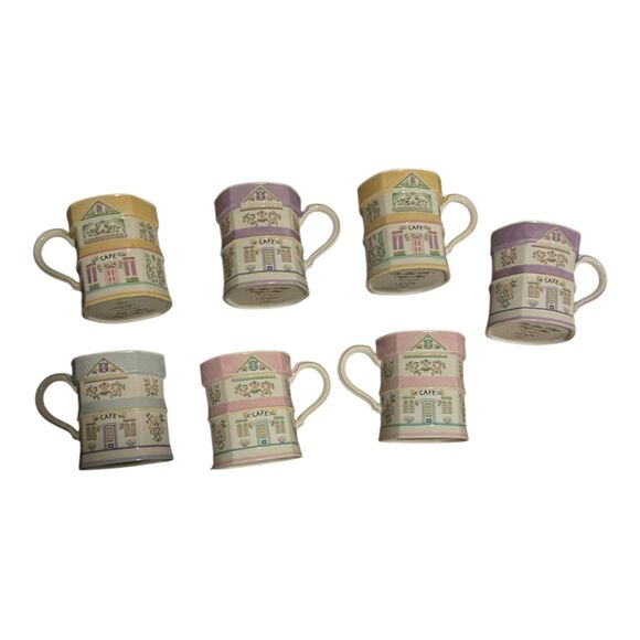 Set of 7 1992 Vintage Lenox Spice Village Coffee Mugs Pre-Owned EUC - Picture 1 of 6